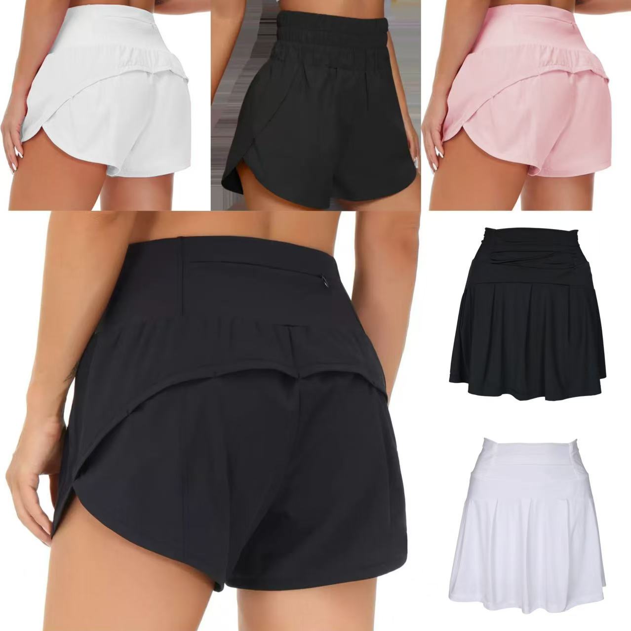 New Speed up Short Women's High Waisted Running Quick Dry Athletic Workout Shorts jump close skin have ed Loose no awkward yoga Pilates Jogging pants skirts