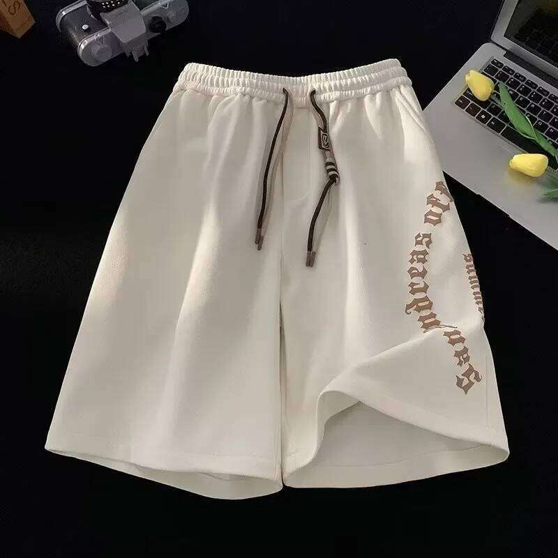 M-5XL Men Casual Short Pants Oversize Beach Retro Letters Print Sports shorts Five Points Shorts Men's Clothing shorts
