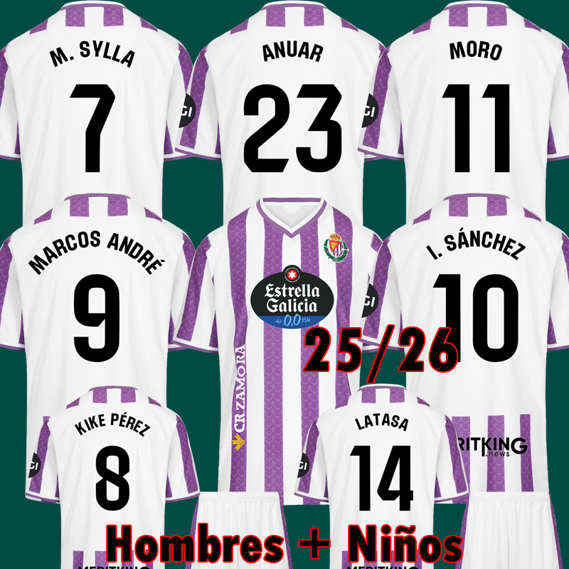 25 26 Real Valladolid soccer jerseys MORO MONCHU MARCOS ANDRE Plano L. Olaza R.Alcaraz 2025 2026 I. SANCHEZ ANUAR camisetas de futbol men kids kit football shirts tops