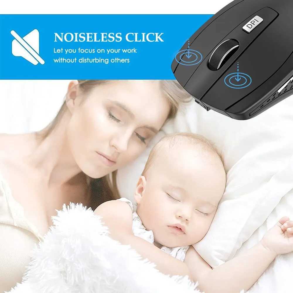 Wireless Mouse Silent Mouse 2.4G Portable Mobile Optical Office Mouse Adjustable DPI Levels for Notebook PC Laptop MacBook G250712