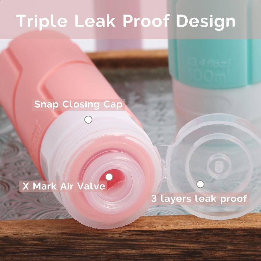 18 Pcs Travel Bottles Set for Toiletries Tsa Approved Silicone Squeezable Travel Size Containers BPA Free Leak Proof Refillable