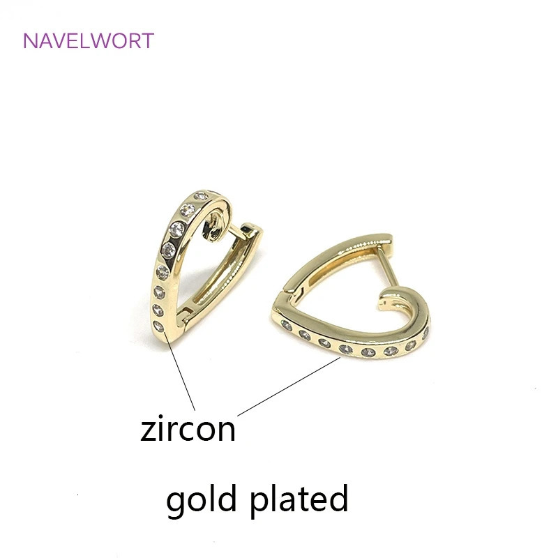 Fashion Gold Plated Geometric Square/Heart Cubic Zirconia Hoop Earrings Brass Metal Crystal Huggie Earrings Jewelry For Women 250708