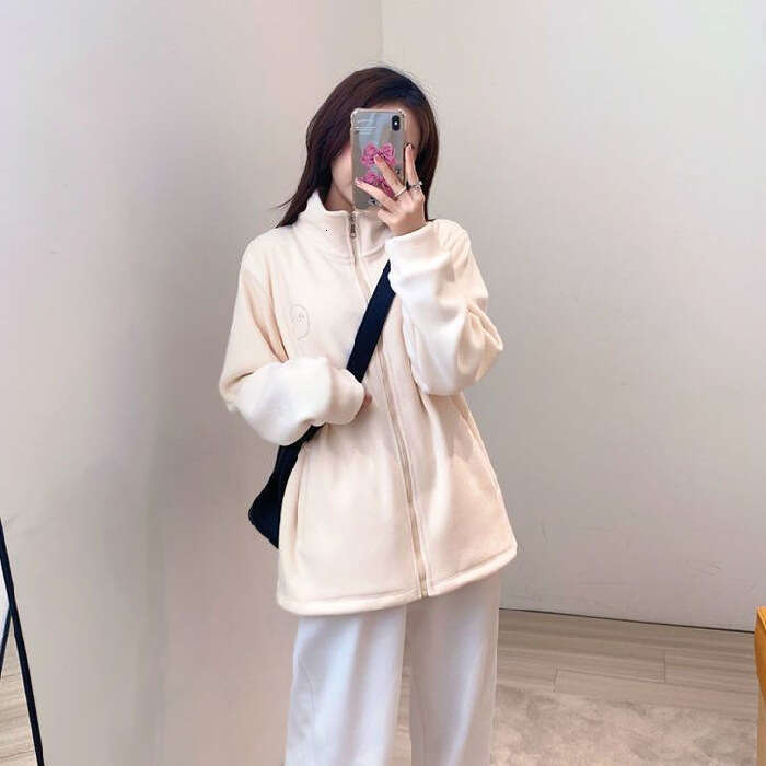 Sweatshirt Jacket Autumn Winter Women New Thickened Casual Loose Versatile Warm Ollie Fleece Top B5