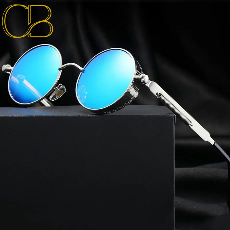 CB Steampunk Sunglasses Round Metal Men Women Fashion Round Glasses Brand Designer Vintage Sun Glasses High Quality Oculos de sol