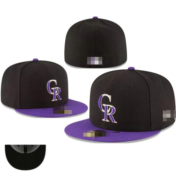 Baseball 2024 Mens Rockies Baseball Team 2024 World Series Champions Full Closed Caps Summer Letter Bone Black Color Casual Sport Flat Fitted Hats a