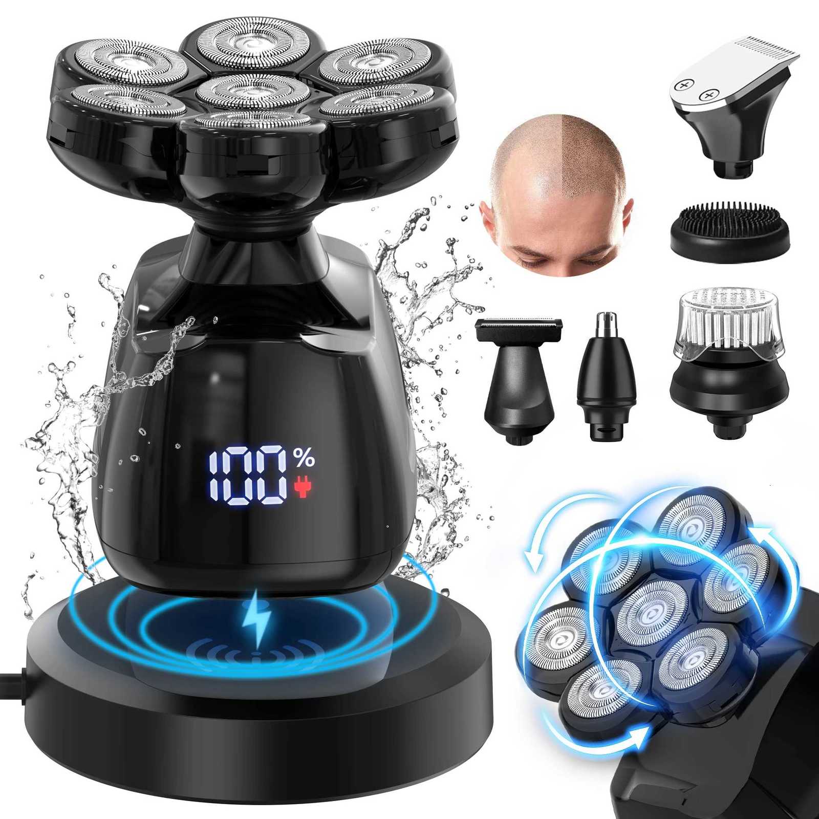 SEJOY Multifunctional Electric Shavers Kits for Bald Shaver Beard Shaving Machine for Men Groing Kit Husband Gift G250712