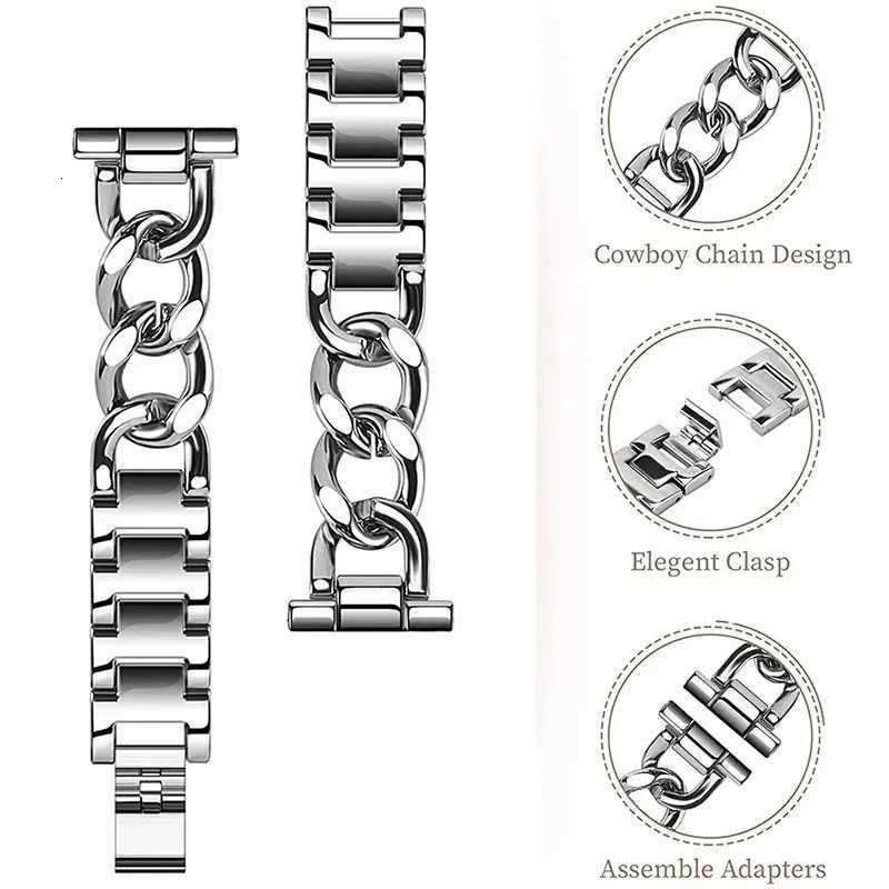 Bling Case+Bracelet for Samsung Galaxy 7 6 5 4 40 44mm Metal Cowboy Chain Screen Protector Galaxy 4 5 6 7 Band watchband Y250712