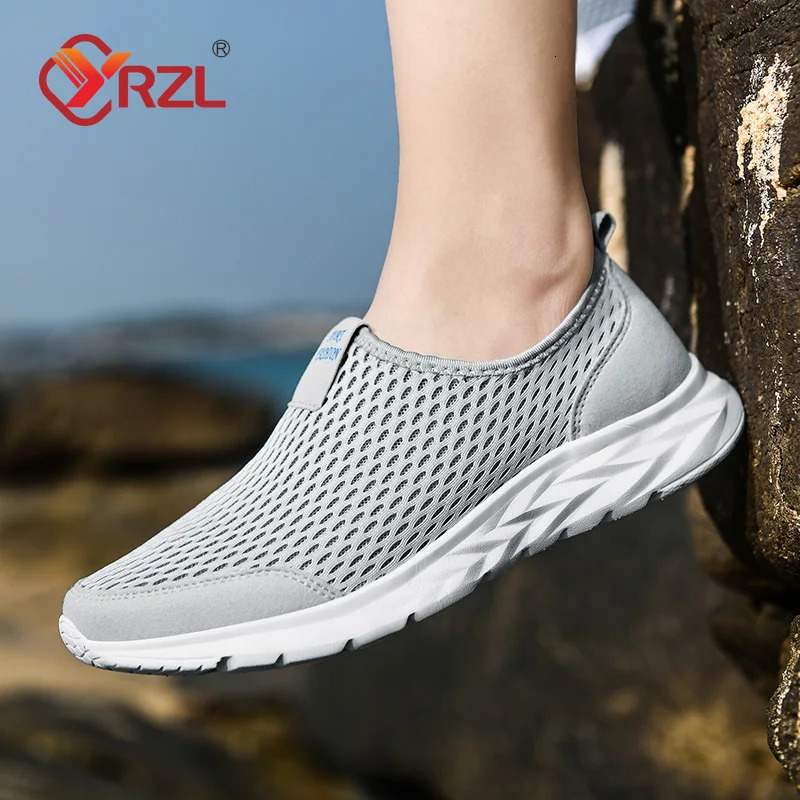 YRZL Mens Sneakers Breathable Mesh Men Casual Shoes Outdoor Non-Slip Big Size Loafers Walking Lightweight Male Tennis shoes 250716ww
