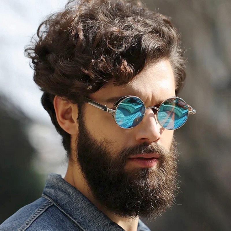 CB Steampunk Sunglasses Round Metal Men Women Fashion Round Glasses Brand Designer Vintage Sun Glasses High Quality Oculos de sol