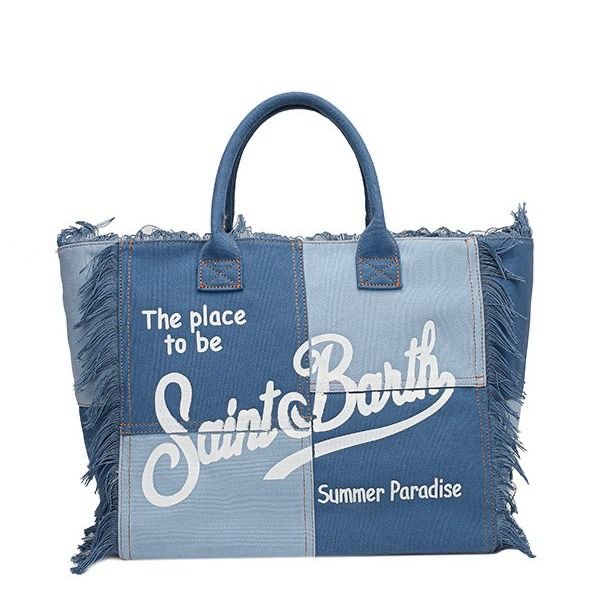 Saint Barth New Women's Large Capacity Casual Travel Striped Plaid Handmade Tassel Tote Bag