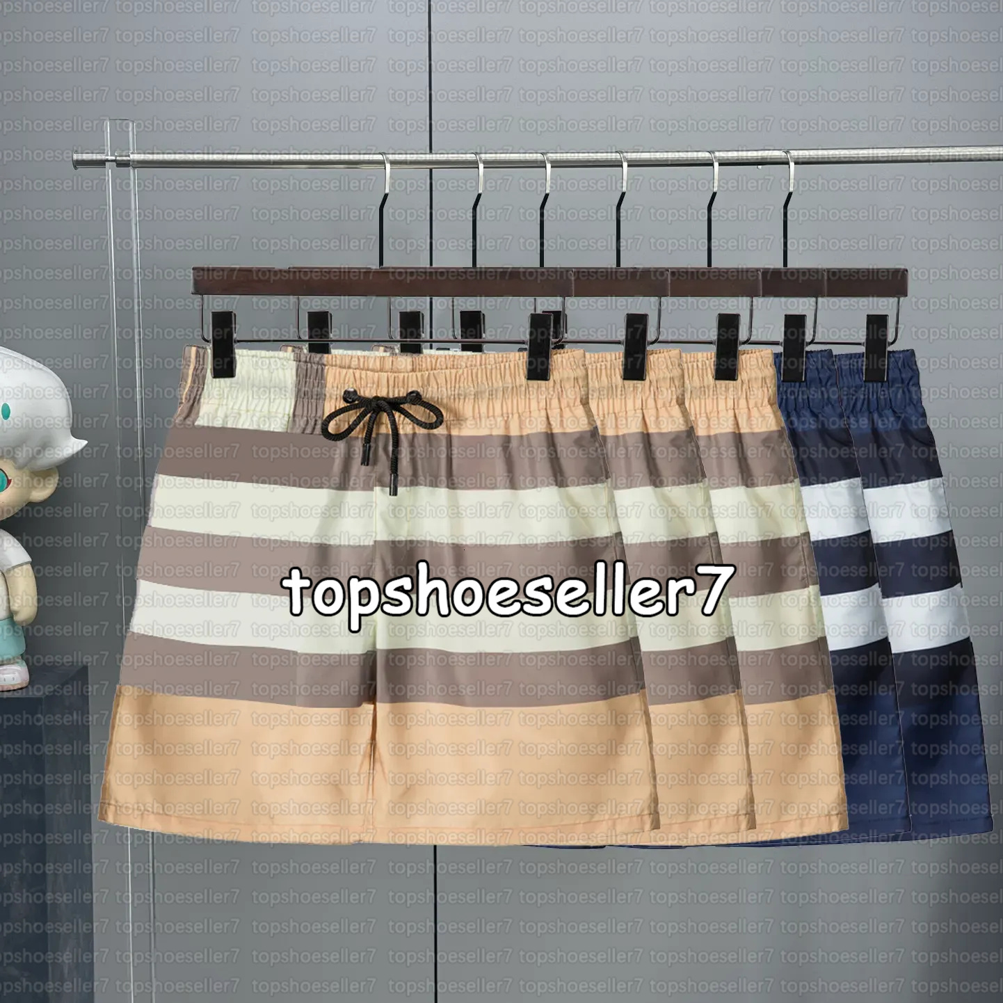 Mens Shorts burberrily Shorts Summer Classic Brand Designer Shorts Man Plaid Casual Beach Breathable Swim Vintage Check Technical Twill Shorts Plus Asian Size M-3XL