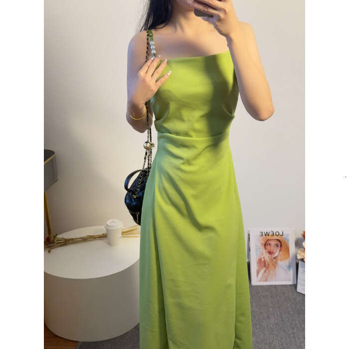 Strap For Women Summer New Waist-Cinching Slimming High-End Elegant Hepburn Style Little Black Dress B5