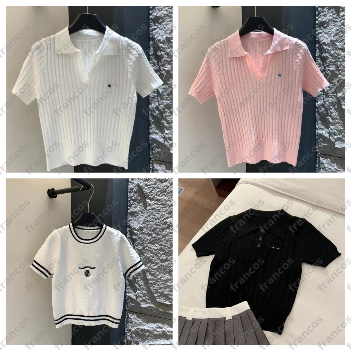 knit short sleeved tops designer clothes women crewneck lapels s miumius guccily pradaly loewely chanels lululemons ralphs laurens fendis alos celines