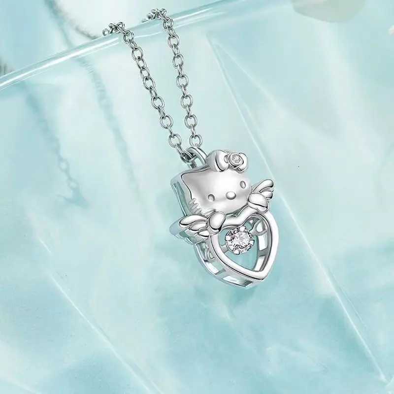 Sanrio Cartoon Sanrio Hello Kitty Crystal Pendant Necklace Adjustable Size Alloy Collarbone Chain Female Fashion Accessories Gift w250716