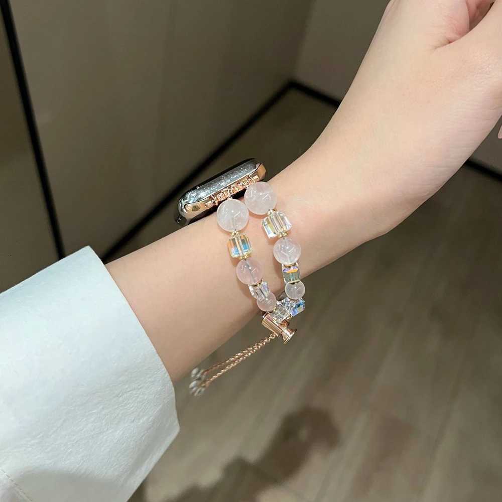 Band For ple tra Series 9 - 1 SE Bracelet Chain Hand Beading For Elegant Girl Gift 42/44/45/49mm And 38/40/41mm Str watchband Y250712