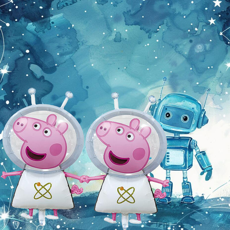 Pig Cartoon Balloons with Aluminum Foil for Party Decorations - Multiple Patterns Available