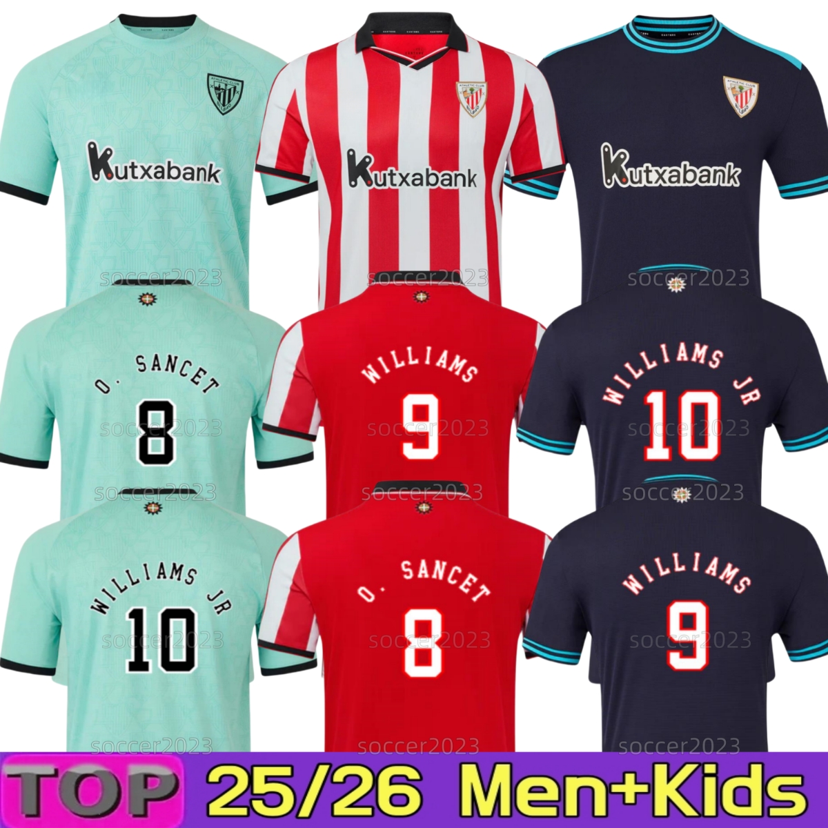 25 26 camiseta de Bilbao Soccer Jerseys GURUZETA BERENGUER MUNIAIN Athletic WILLIAMS JR Football shirt GARCIA VILLALIBRE AthleticS Bilbao 2025 Sancet UNAI SIMON