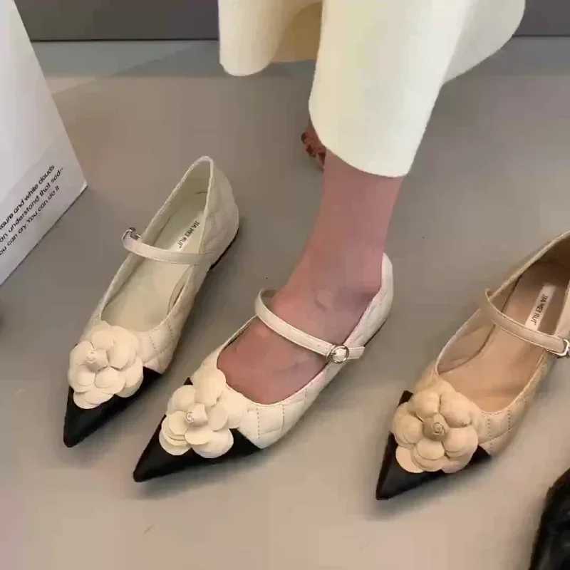 igh Quality Thick Heeled Casual Shoes for Women Korean Style Fi Shallow Mouth Flower Women Shoes Zapatos De Mujer 2024 XJ250712