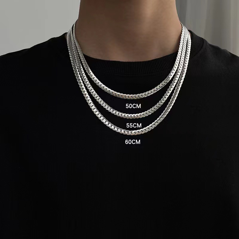 6mm diamond cut Miami Cuban Link Chain, suitable for both men and women. 925 sterling silver column necklace. Cool hip style jewelry.