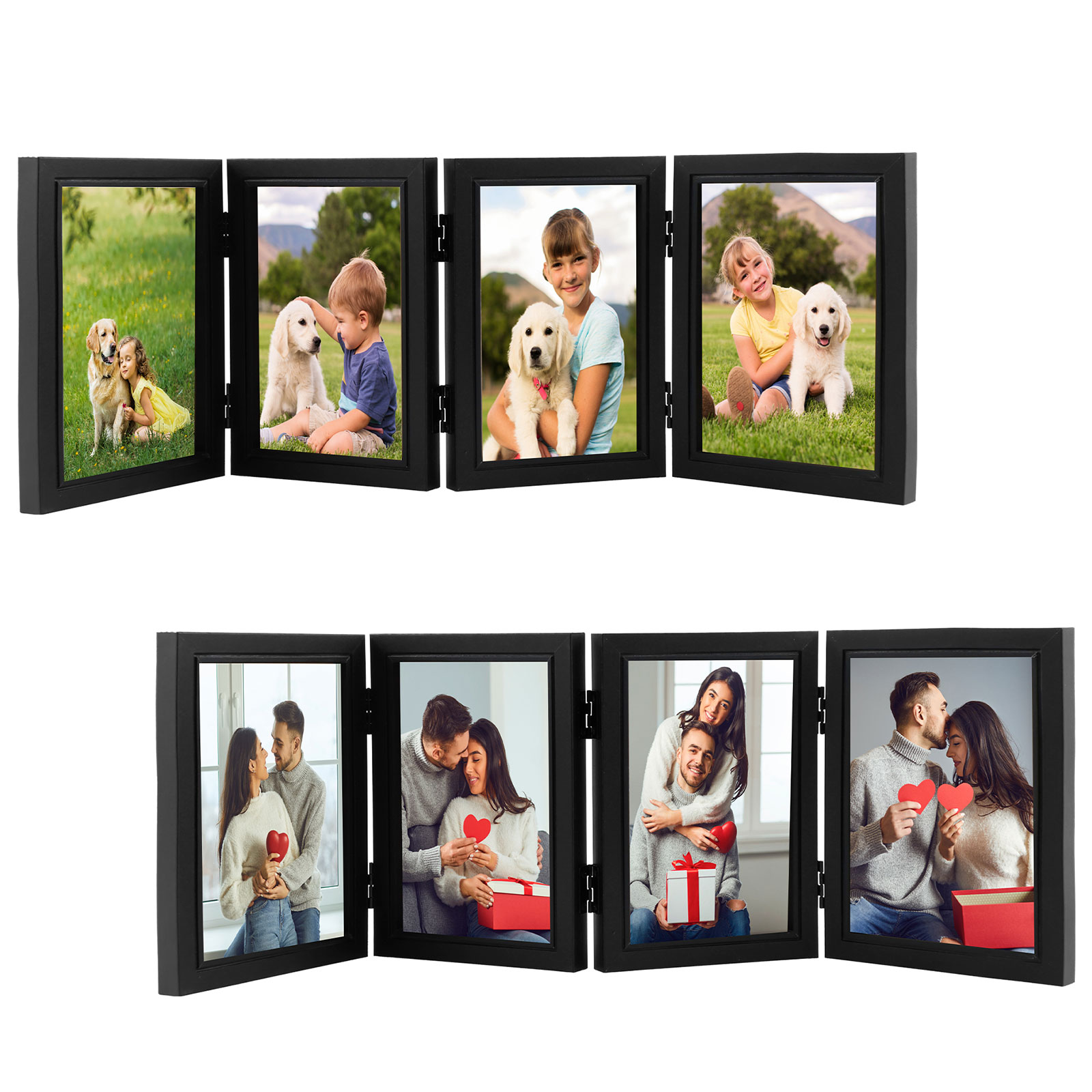 4/5 Folding Hinged Picture Home Decor Desktop Frame Family Photo Collage for Birthday Wedding Party Mothers Day Lover Gift H260306
