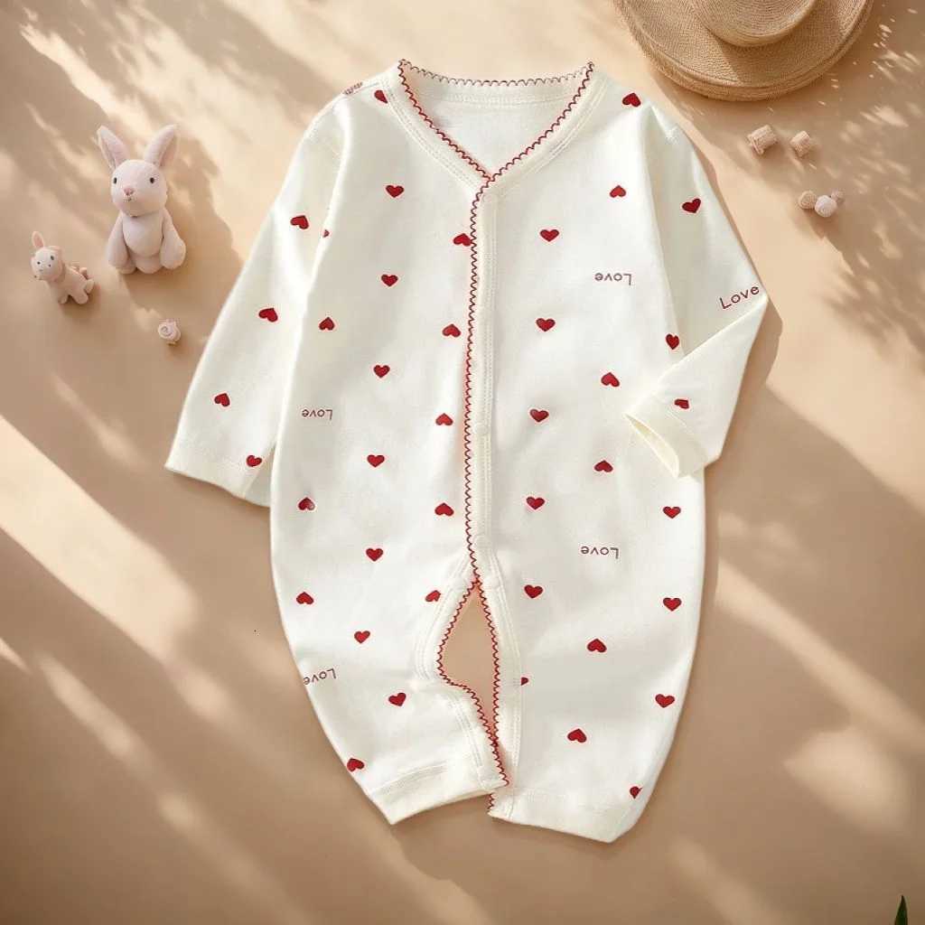 100% Cotton Solid Color Bodysuit One Pieces for Boys and Girls Newborn Rompers 0-24 Months Long Sleeve Loungewear Outfit Thin Cute Design XJ250712