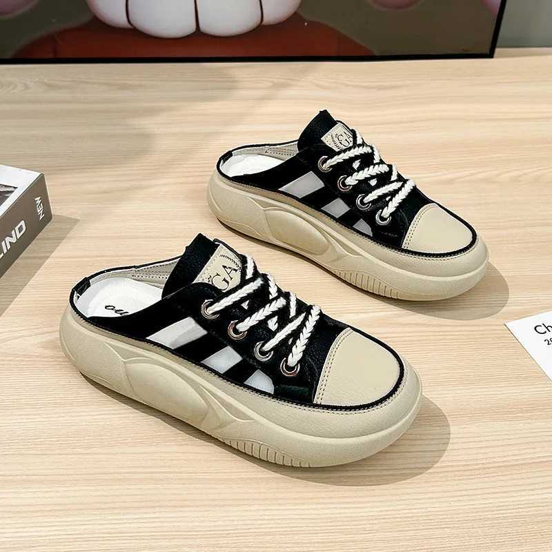 Summer New Half Slippers Baotou Casual Womens Sneakers Outdoor PU Walking Shoes Women Shoes Designer Sneakers for Women XJ250712