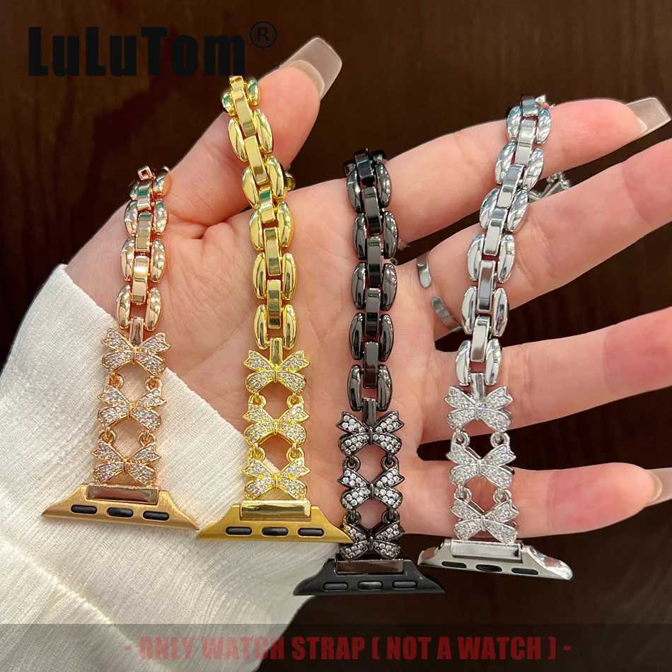 Luxury Zircon Bowknot Str for ple Band Series 10 9 8 7 6 SE 5 4 tra 46 49 45 44 42 41 40 38mm Wen Jewelry watchband Y250712