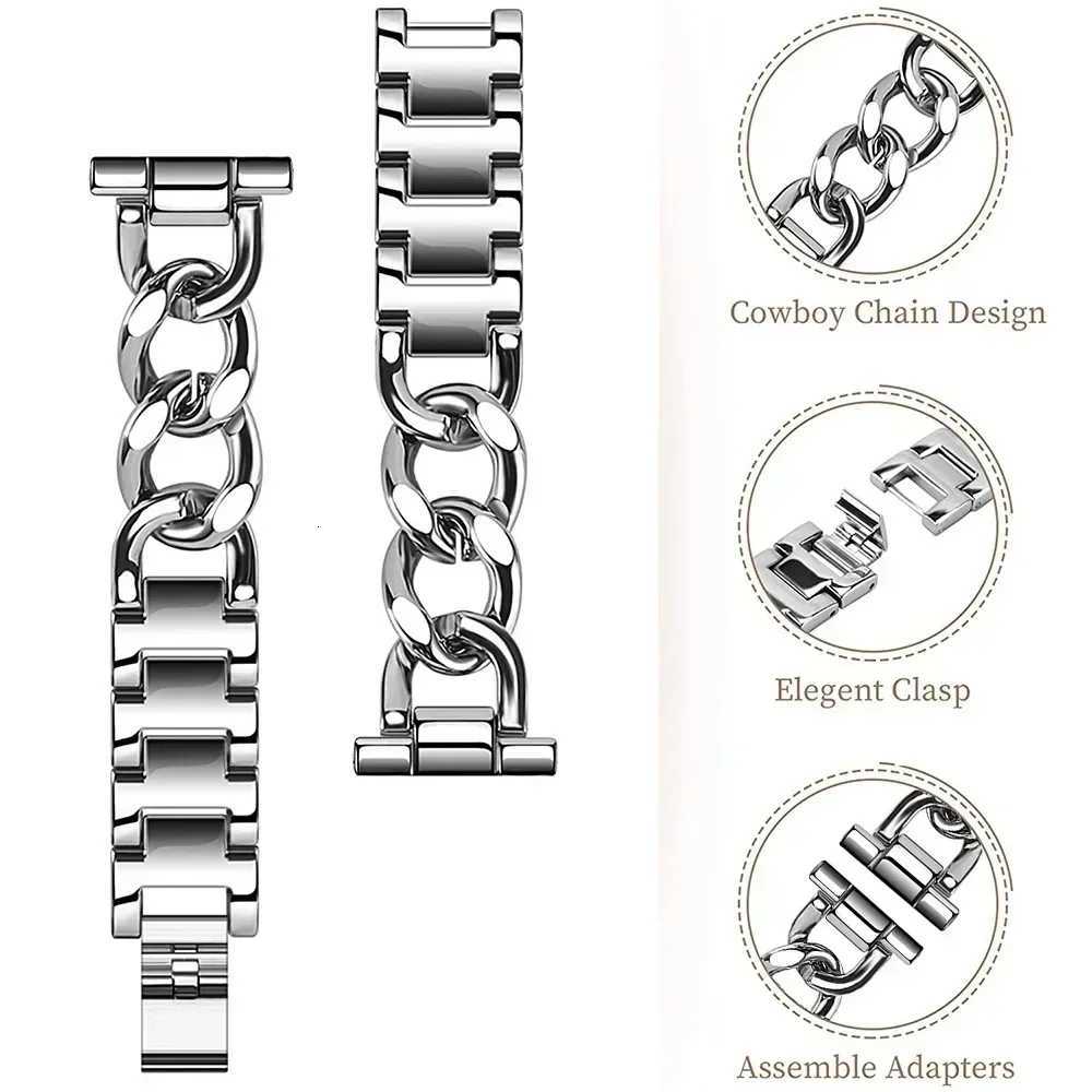 20mm mm Metal Chain Bracelet For Samsung Galaxy 7 6 5 4 3 40 44mm Classic 42/46mm 43/47mm For Huei GT3 GT4 Amazfit GTS watchband Y250712