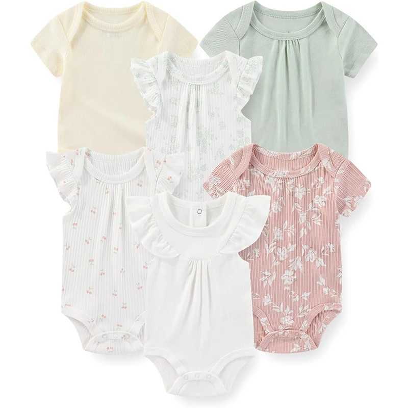 Fashion Baby Boy Girl Bodysuits 6-Pack Casual Cotton Soft Infants Outfit Newborn Clothes W250712