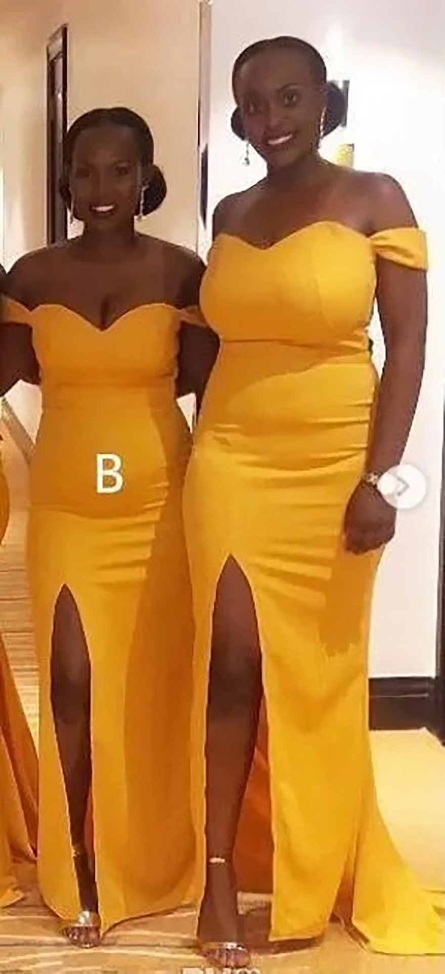 New Sexy Mermaid Long Bridesmaid Dresses African Off The Shoulder Split Satin Plus Size Maid of Honor Dresses Yellow Wedding Guest Dress