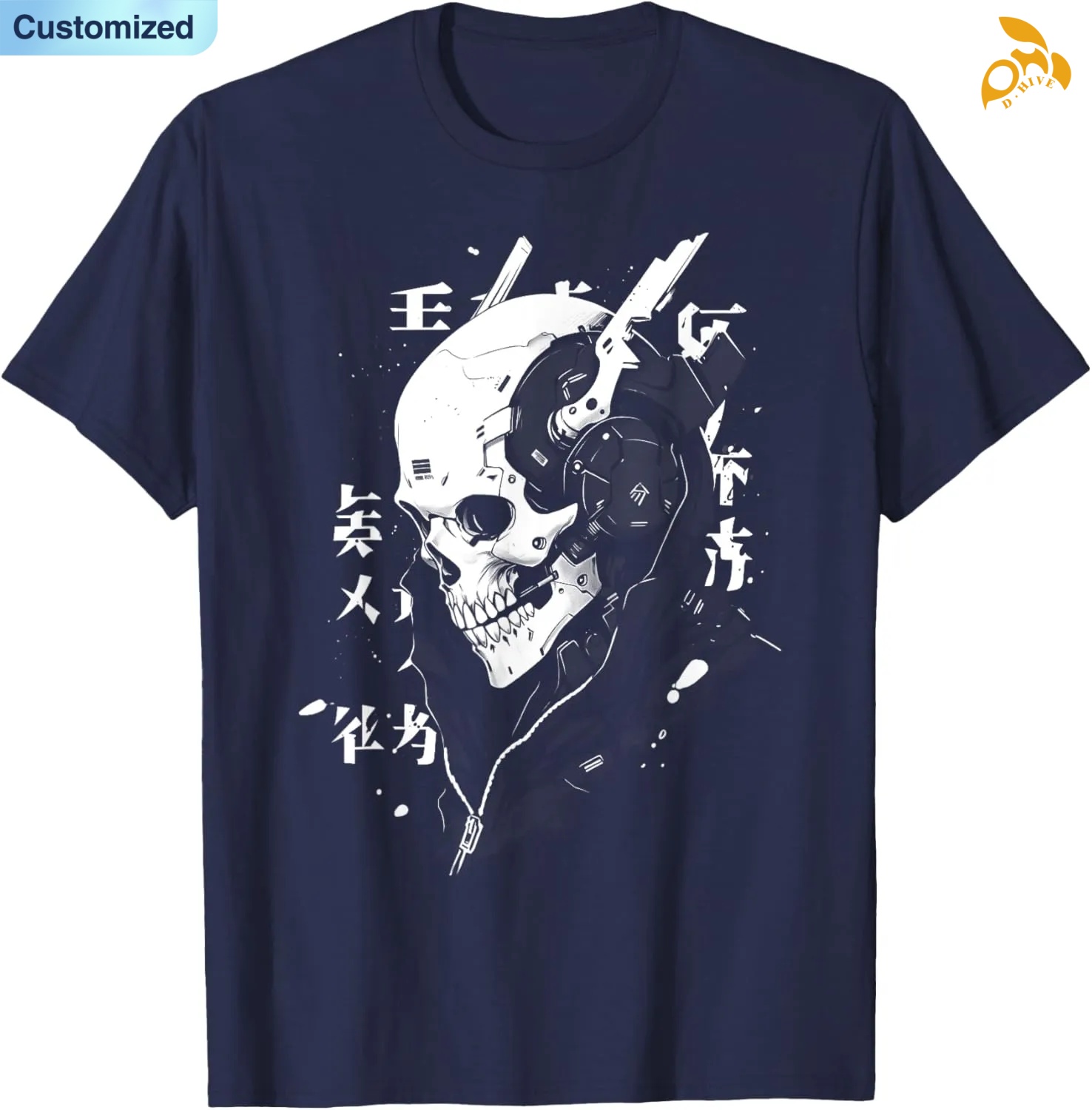 Free shipping for Men's T-Shirt Anime Manga Skull Cyberpunk Aesthetic Techwear Harajuku T Shirt high quality many code number options
