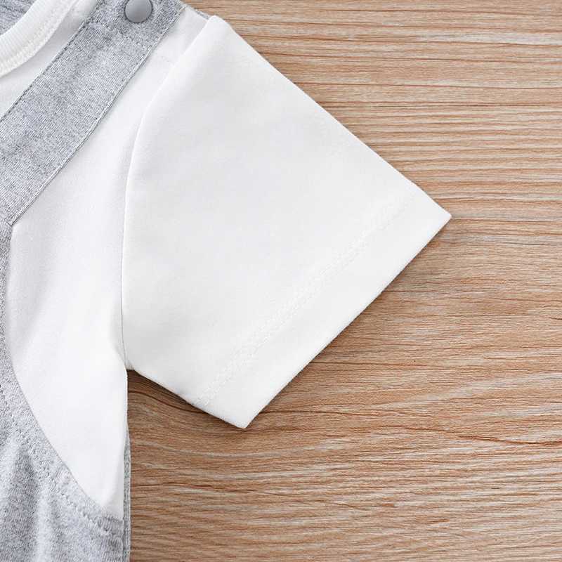 Faux Two-Piece Suspender Astronaut Lion Jumpsuit Soft and Comfortable Short-Sleeved for Newborn Babies in Summer XJ250712