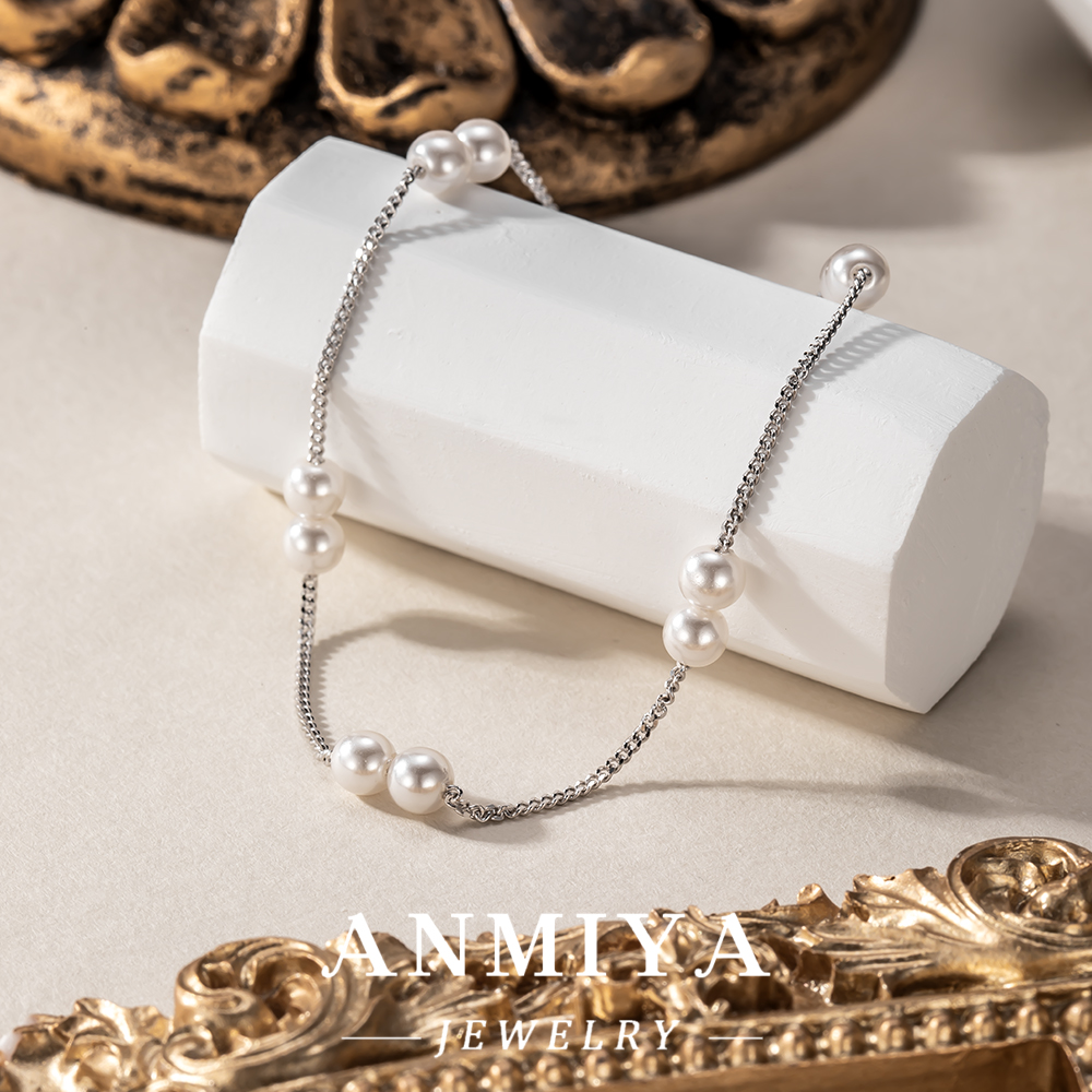 Handmade 925 Silver Jewelry Pearl Bracelet for Wedding Accessories with 6mm Pearls and Sterling Clasp