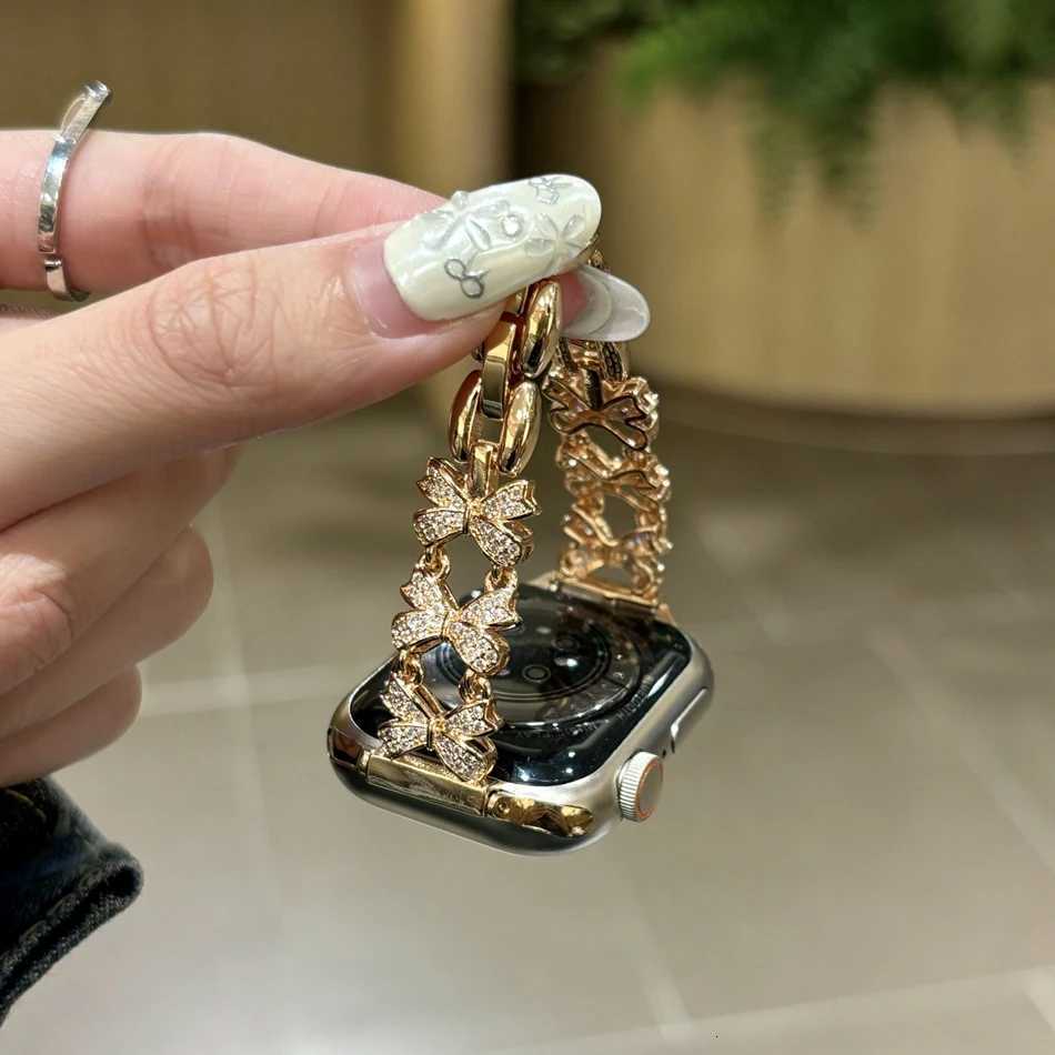 Luxury Zircon Bowknot Str for ple Band Series 10 9 8 7 6 SE 5 4 tra 46 49 45 44 42 41 40 38mm Wen Jewelry watchband Y250712