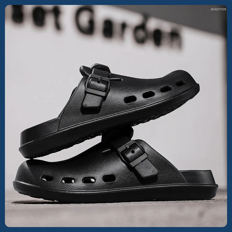 Sandals Summer Breathable Men's Outdoor Indoor Bathroom Slippers EVA Semi-slip Non-slip Beach Flat Casual Shoes