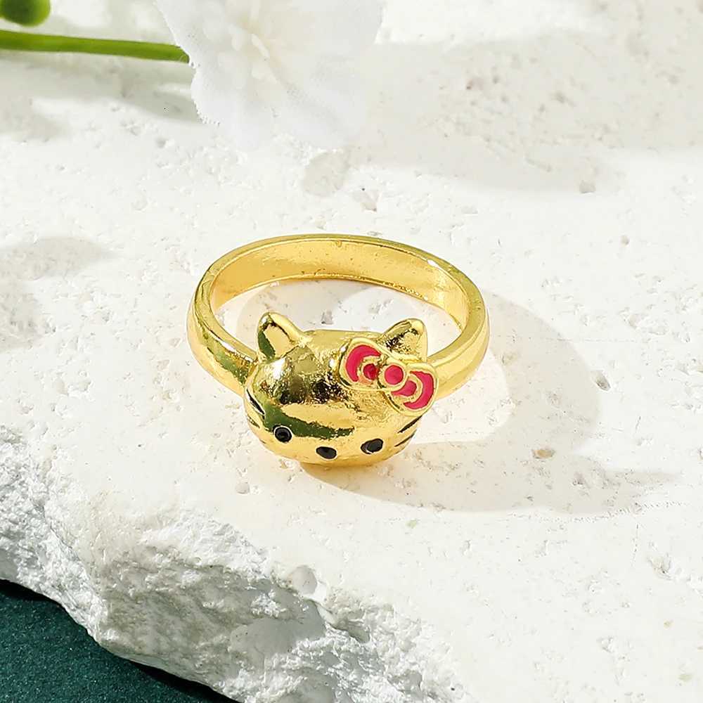 Sanrio Hello Kitty Rings Women Cartoon Simple Trendy Rings Sweet Girl Ring Holiday Gift for Friends w250716