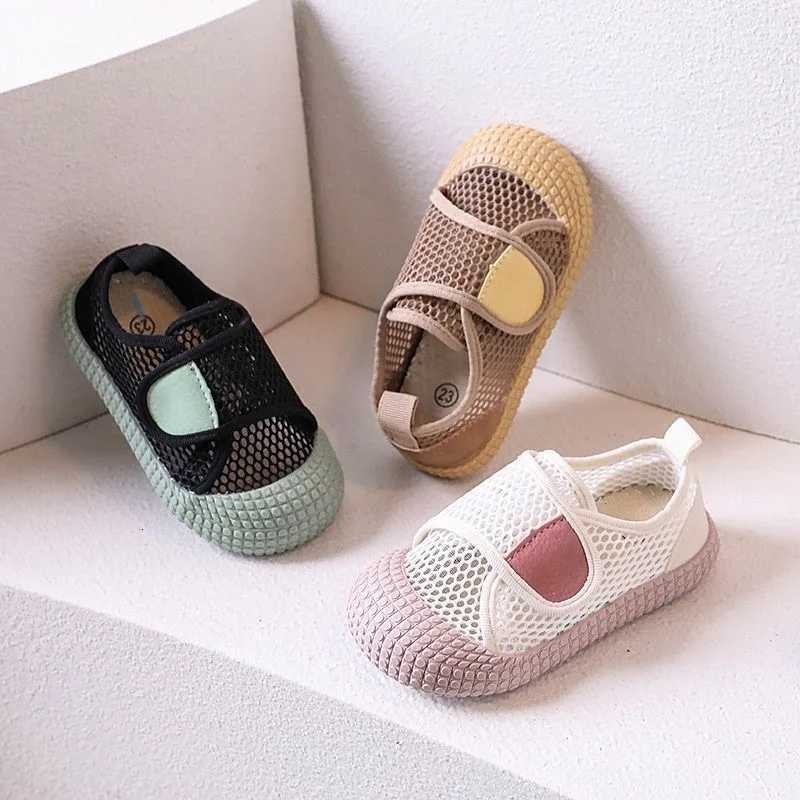 Summer Children Casual Shoes Air Mesh Breathable Kids Sneakers Soft Sole Hook-loop Leisure Flexible Trendy Kids Flat Shoes 21-30 XJ250712