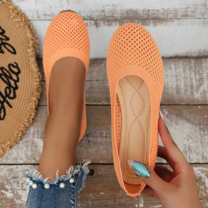 Round Toe Flats for Women Slip Casual Shoes Office Boat Shoes Soft Sole Loafers New Mesh Shallow Shoes Plus Size Women Shoes XJ250712