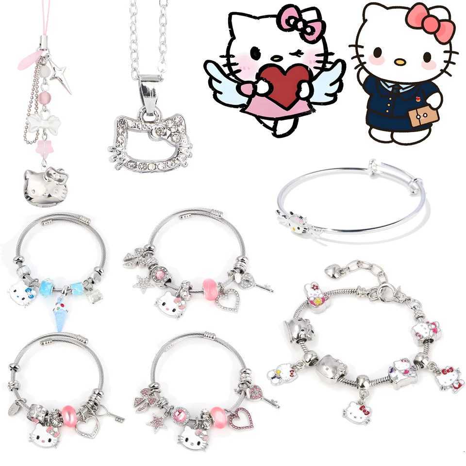 Sanrio Anime Sanrio Hello Kitty Bracelet Kuromi Melody Kawaii Pink Girl Lolita Gothic Style Pendant Accessories Womens Jewelry Gift w250716