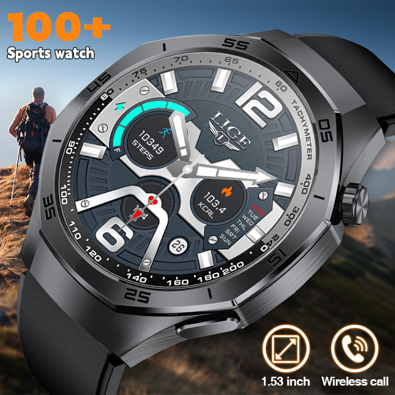 LIGE Smart watches, men's and women's (answering/making calls), heart rate, sleep monitoring, pedometer, activity tracker with over 120 spor