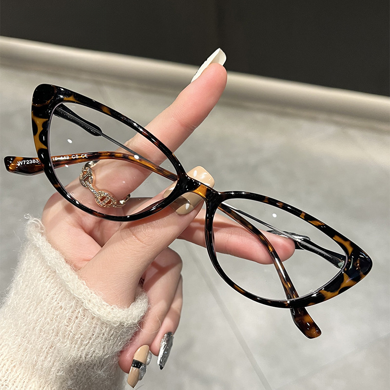 Designer Luxury Eyewear, Street Style High Cat-eye Women's Prescription Eyewear, Men's Hot-selling Cool Leopard Print Travel And Cycling Eye