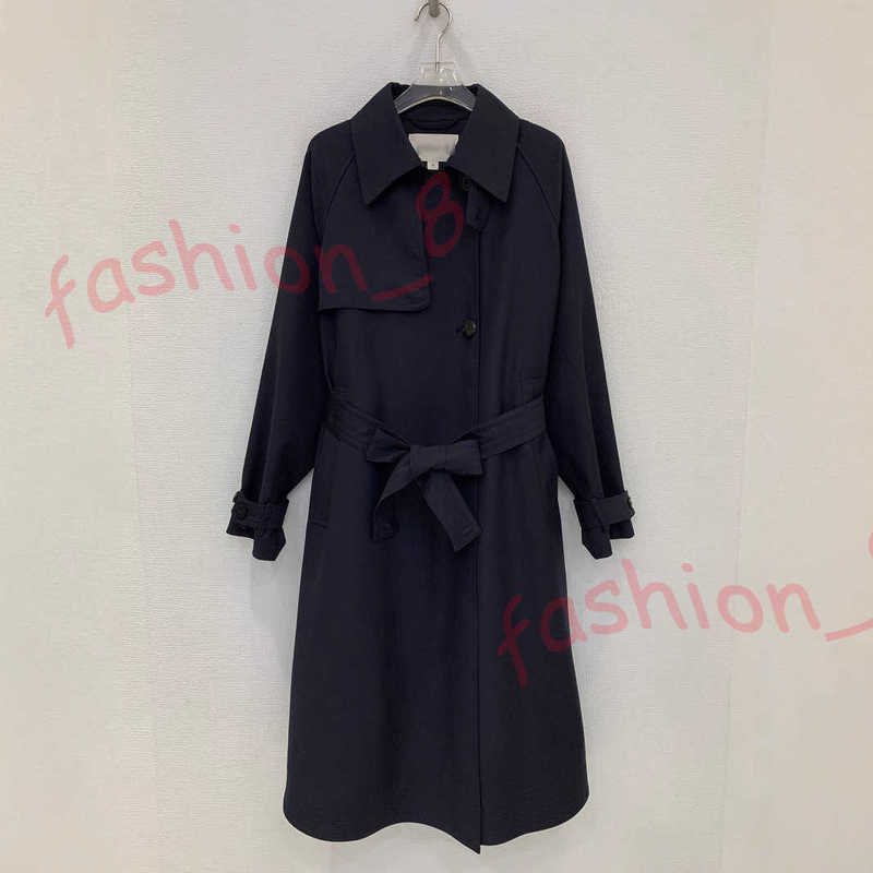 Designer Women's Trench Coats Spring Coat for Women with High-End Feel 2025 Women's Fashion Lace-Up Waist Wool Silk Trench Coat Mid-Length Cardigan jacket