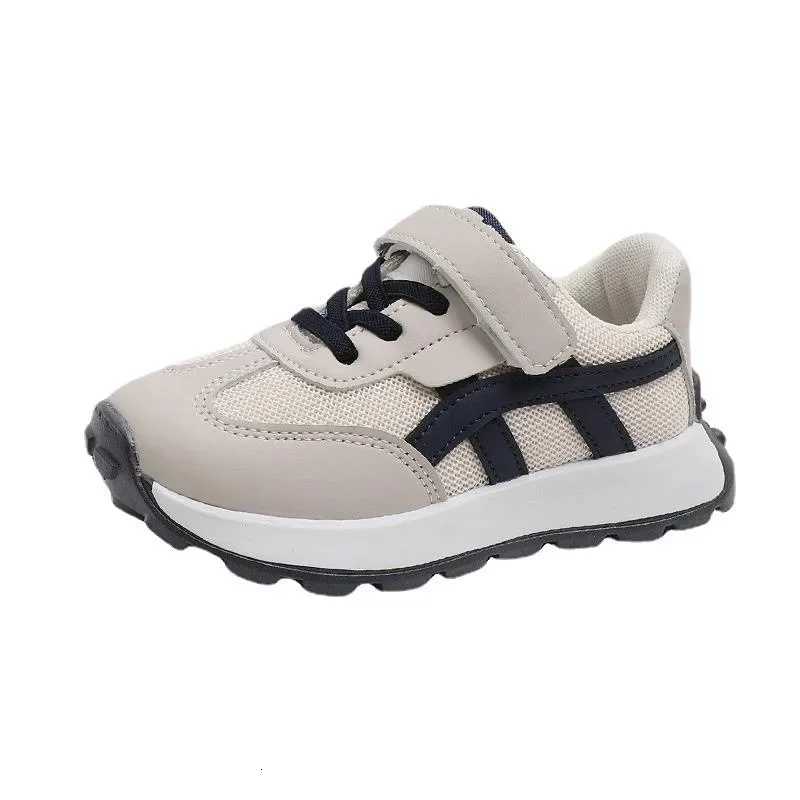 Childrens Casual Sports Shoes Mesh Breathable Comfortable Fashion Round Toe Kids Hook Loop Soft Soled Thick Flat Shoes Non Slip XJ250712