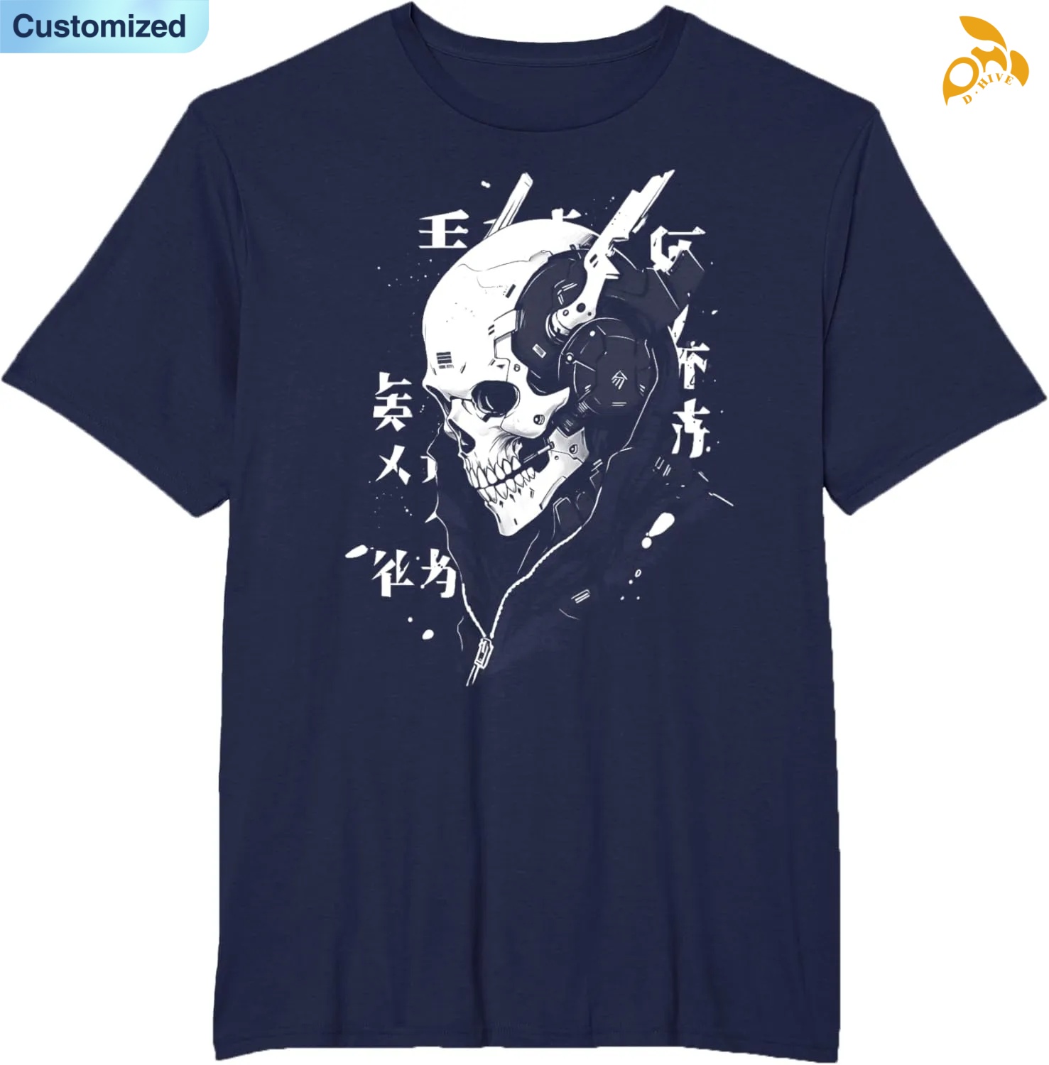 Free shipping for Men's T-Shirt Anime Manga Skull Cyberpunk Aesthetic Techwear Harajuku T Shirt high quality many code number options