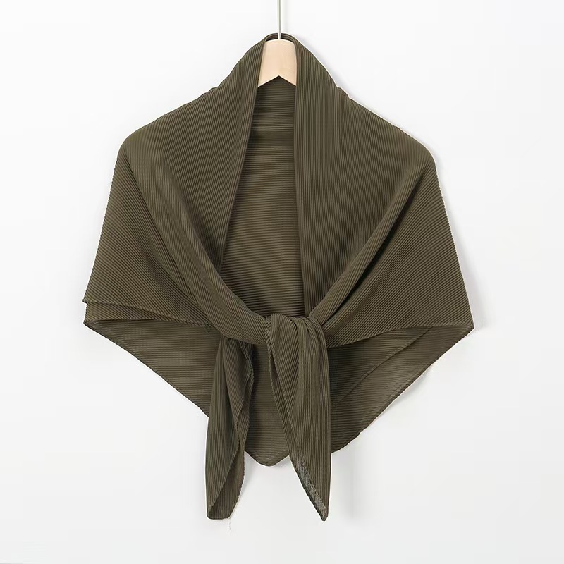 T1191 solid color pearl chiffon wrinkled Malaysian ladies headscarf sunscreen shawl