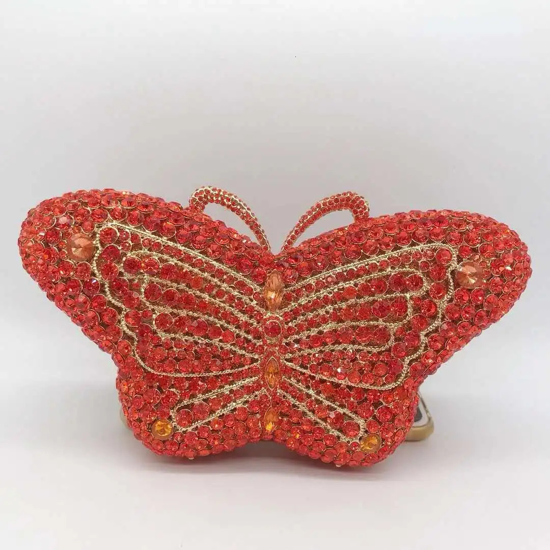 XIYUAN Butterfly RedBlue Clutch Bag Women Party Wedding Bride Evening Purse Rose Gold Fashion Day Clutches Bags 250703