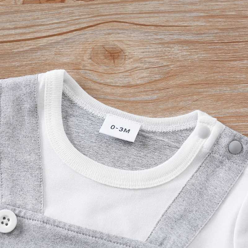 Faux Two-Piece Suspender Astronaut Lion Jumpsuit Soft and Comfortable Short-Sleeved for Newborn Babies in Summer XJ250712