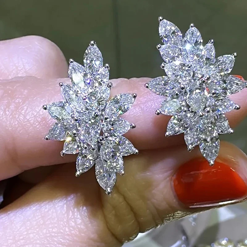 Huitan Bling Cubic Zirconia Crystal Earrings for Women Romantic Bridal Wedding Earrings Trendy Jewelry Fancy Gift 250708