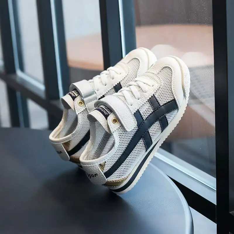 New Summer Childrens Sports Little Whiteboard Shoes with Mesh Breathable Boys and Students Forrest Gump Single Mesh Shoes XJ250712