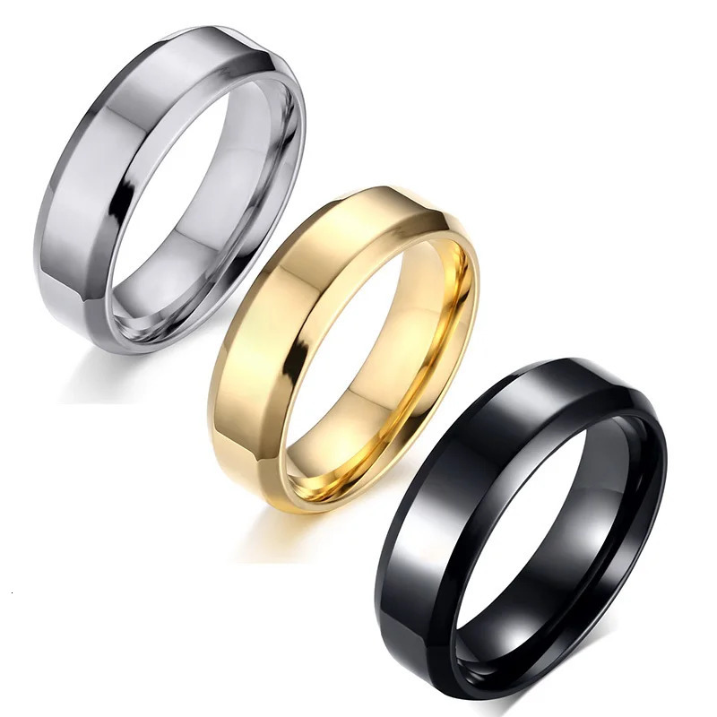 Vnox Gold Color Rings for Men Women Simple Glossy Stainless Steel Wedding Bands Signet Stacking Finger Ring Jewelry Gift 250708